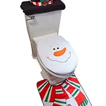 Из 3 предметов с изображением снеговика Санта-Клаус, Туалет чехлы на сиденья и ковер набор красные рождественские украшения Ванная комната-Рождество сиденье для унитаза крышка