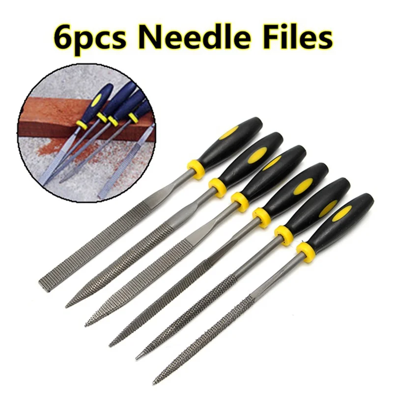 6pcs Mini Files Set Metal Filing Rasp Needle Files Wood Tools Hand