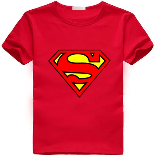 Хлопковый костюм супергероя для маленьких мальчиков футболки летние топы с короткими рукавами для мальчиков, милые детские футболки с принтом - Цвет: Красный