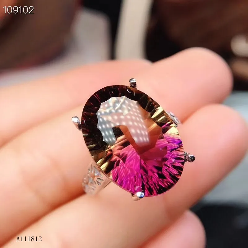 KJJEAXCMY fine jewelry 925 Чистое серебро встроенный Природный аметист женское кольцо Поддержка обнаружения