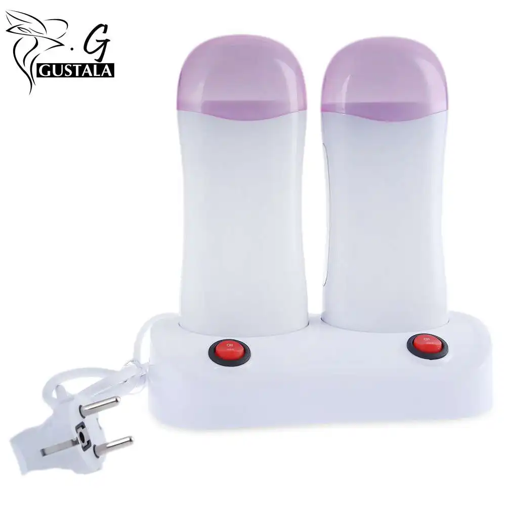 

Gustala 2PCs 100ML Hot Wax Cartridge Portable Epilator Roll On Depilatory Heater For Hair Removal For Depilation With EU Plug