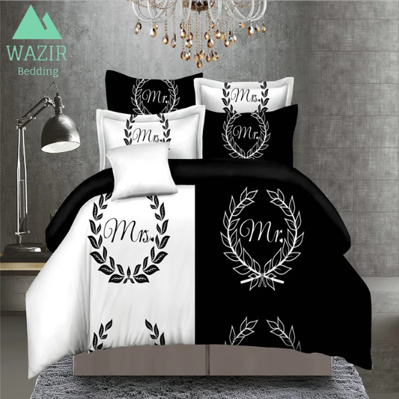 

WAZIR 5 Patterns Cool 3D Printed Couples Bedding Set Duvet Cover set Pillowcase Queen King Size comforter bedding sets bed set