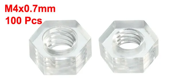 M4x0.7mm Uxcell шестигранные нейлоновые гайки Метрическая грубая нить Шестигранная гайка прозрачный белый черный для внутренней наружной влажной среды 11 размеров 100 шт - Цвет: M4x0.7mm