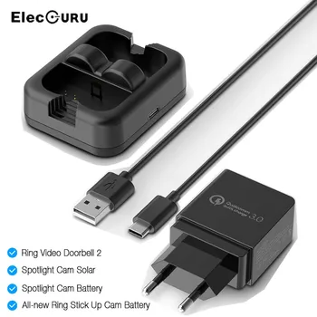 

Dual Battery Charger For Ring Video Doorbell 2 Charging Dock Station For Spotlight Cam Solar/Battery/Ring Stick UP Cam Battery