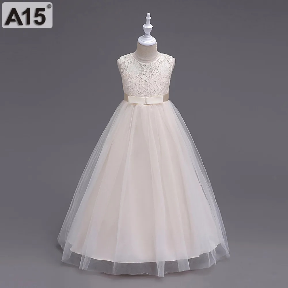 

2018 Summer Kids Flower Girls Dresses for Teenagers Girl Wedding Ceremony Party Prom Dress Girls Clothes for 5 6 8 10 12 14 Year