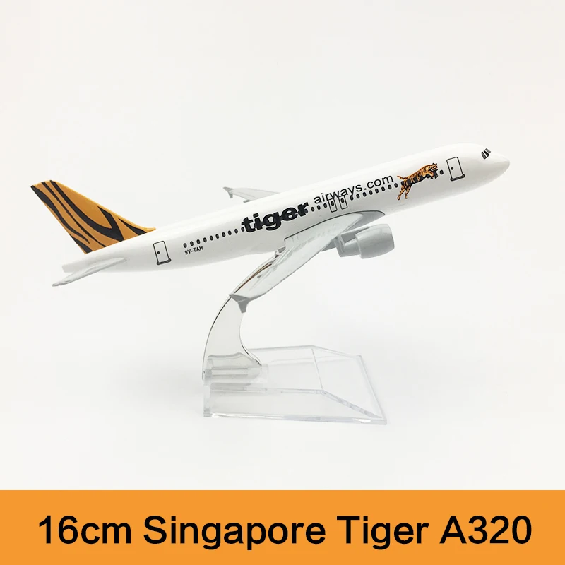 16cm Singapore Airlines Airplane Model A320 Tiger Diecast Aviation Collectible Airway Aircraft Scale 1:400 | Игрушки и хобби