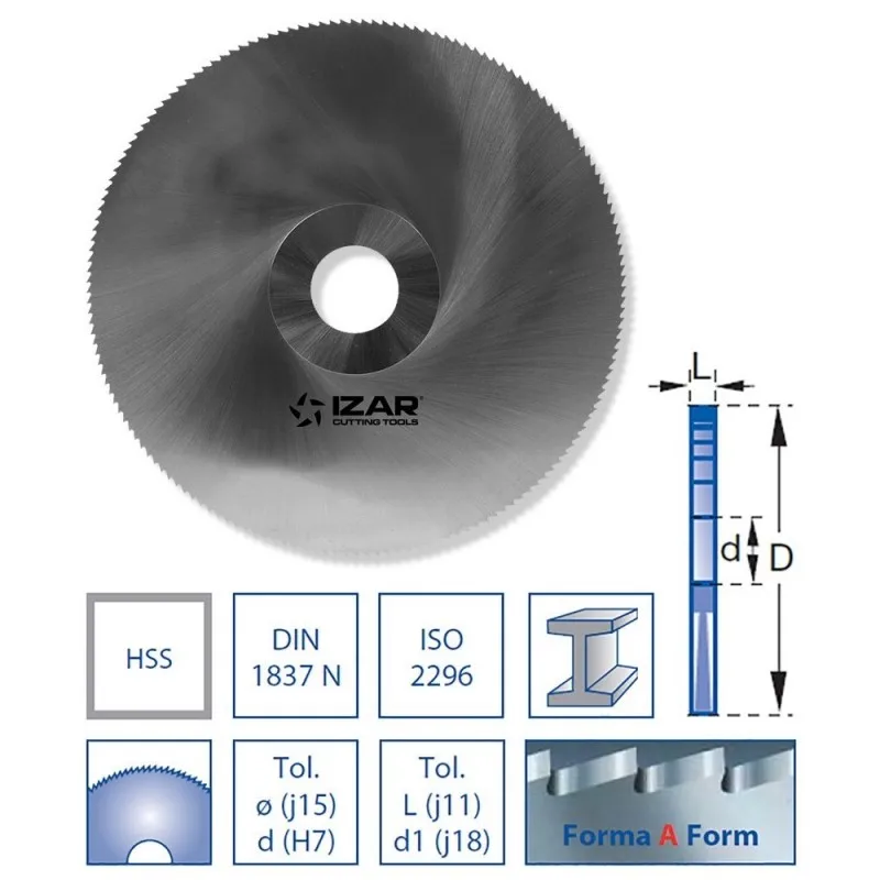 Циркулярная пила для клубники IZAR 69021 из быстрорежущей стали DIN1837n forma a tin 020x1 00x05