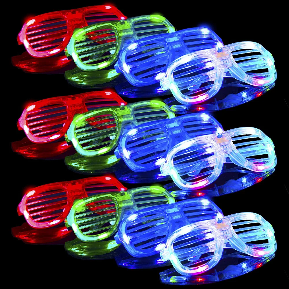 Glow in The Dark LED Glasses,Bulk Light Up Raved Glasses, Shutter