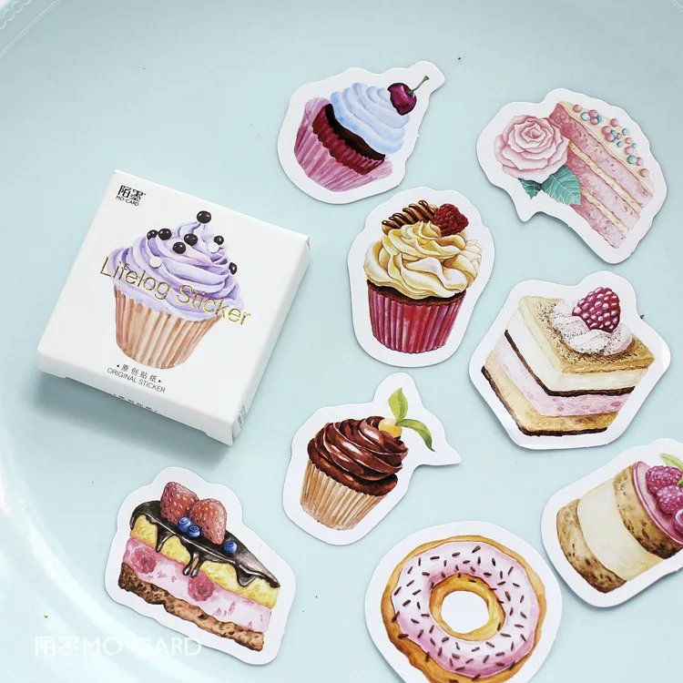 

45PCS/Box Cute Happy Birthday Cake Mini Paper Sticker Decoration DIY Ablum Diary Scrapbooking Label Sticker Kawaii Stationery