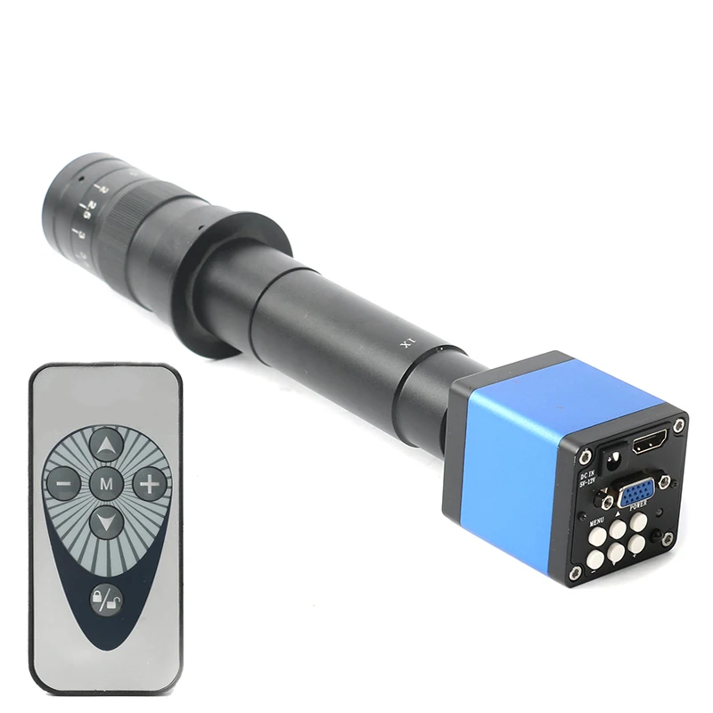  Newset 14MP 1080P Digital Video HDMI Microscope Camera +130X/180X/300X C mount lens for PCB Solderi