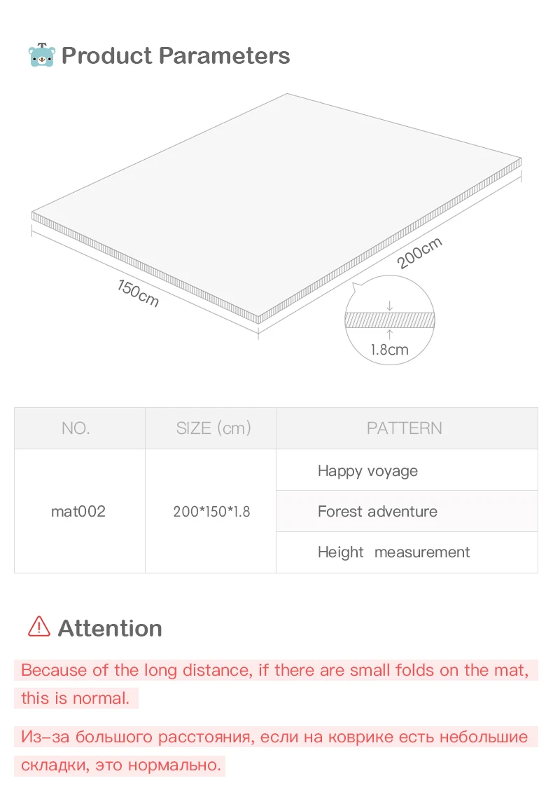 Детский игровой пол, детский XPE пенопластовый мультипликационный утолщенный 200*150*1,8 см игровой коврик для малышей, коврик для ползания