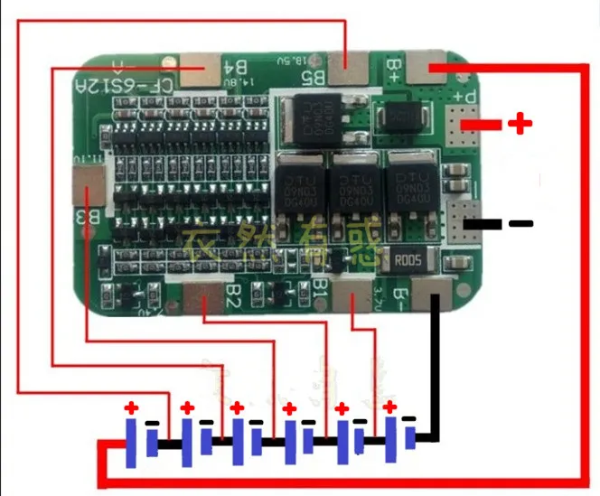 1 шт. защитная литиевая плата 6S 15A 24 В для 6 пакетов 18650 PCB BMS модуль литий ионной