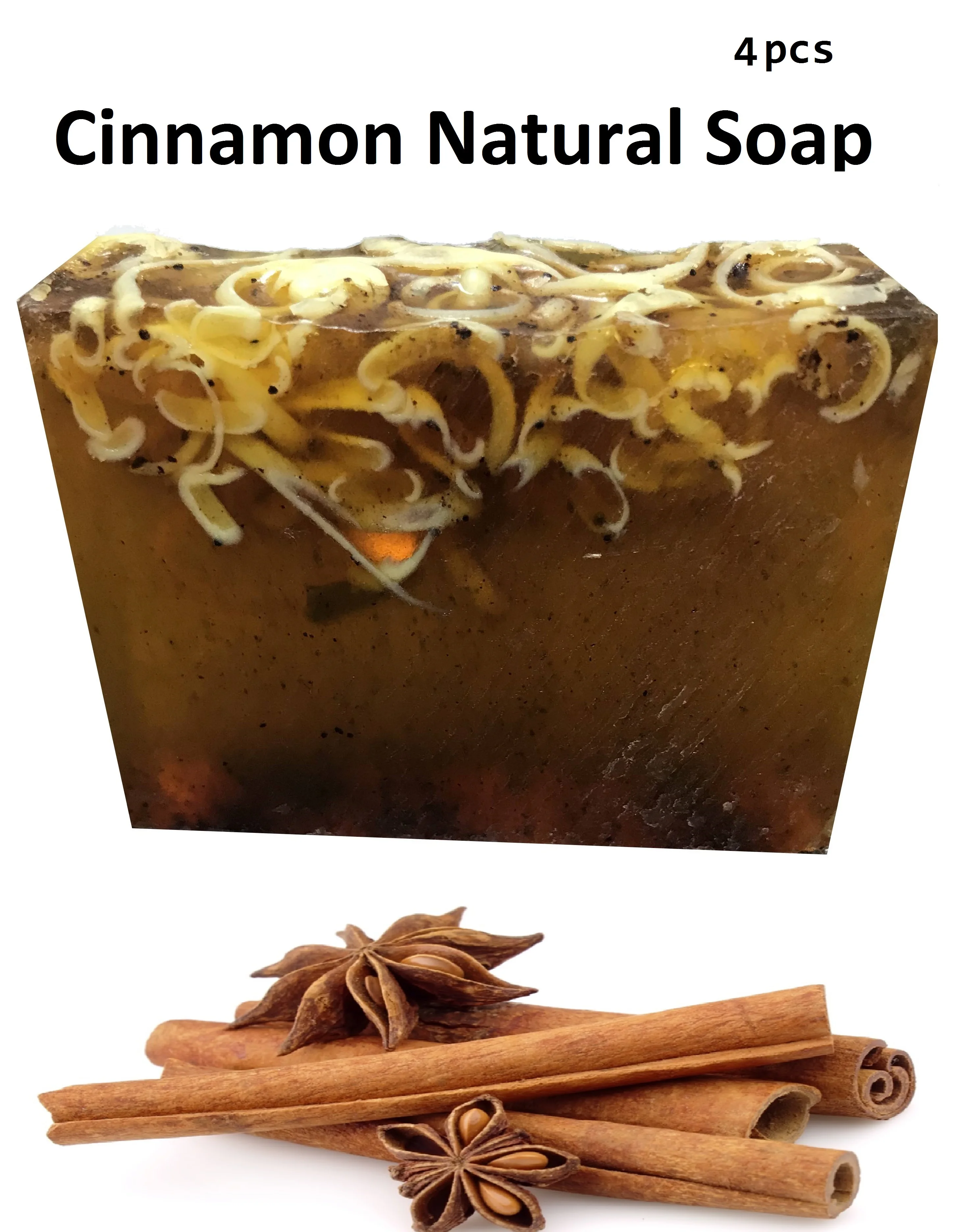 

Anti Acne Cinnamon Natural Soap Bar Face or Body Handmade Soaps All Skin Types 4*100=400gr