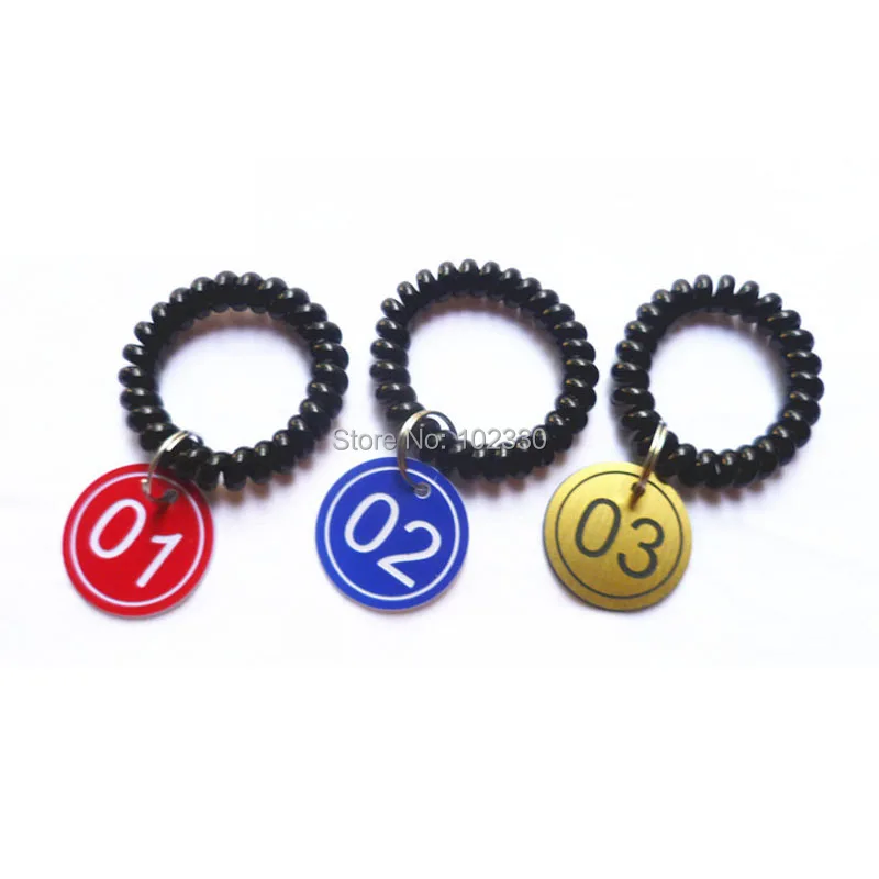 

200pcs Numbered Tags With Key Ring Wrist Coil Acrylic Digital Sign Room Gym Sauna Swimming Club Identification Card