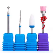 Для удаления кутикул набор сверл для ногтей со средними керамическими сверлами для ногтей гель для сверления накладных ногтей Удаление 4 шт. набор сверл
