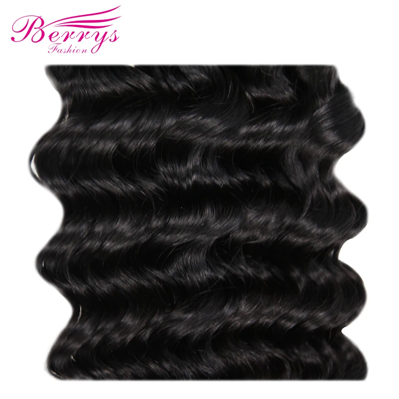 Berrys Модные бразильские виргинские волосы Свободные глубокие 4 пучка необработанные человеческие волосы ткачество 10-28 дюймов натуральный черный цвет