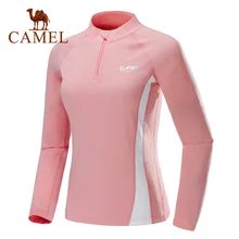 CAMEL Спортивная Футболка Бейсбольная женская с длинным рукавом зимняя сохраняющая тепло Весенняя дышащая ветрозащитная на молнии