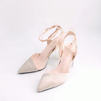 

WOMEN'S sandals de gelatin CRYSTAL PVC high heels transparent woman heeled shoes 2019 summer sexy Wedding party