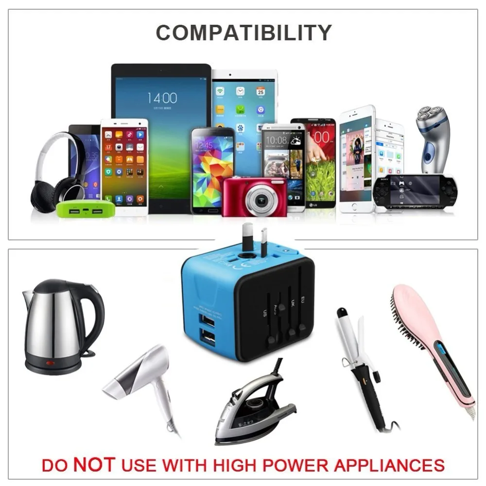 Carregador de Energia Adaptador de Viagem para Eua Unido e ue Conversor de Adaptador de Energia ac para Parede Yijee Universal Internacional Reino - Image 5
