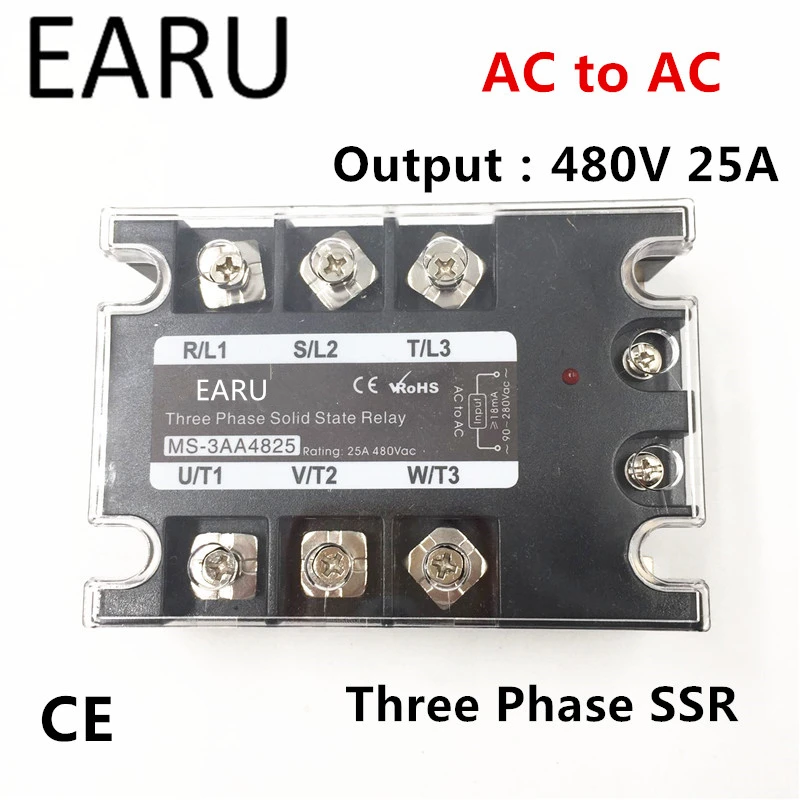 TSR 25AA SSR 25AA Three Phase Solid State Relay AC90 280V Input Control