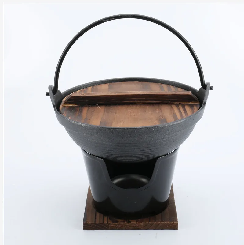 Commercial Japanese style chafing dish cast iron pot alcohol boiler hot pot oden cooking pan household korean cuisine casserole