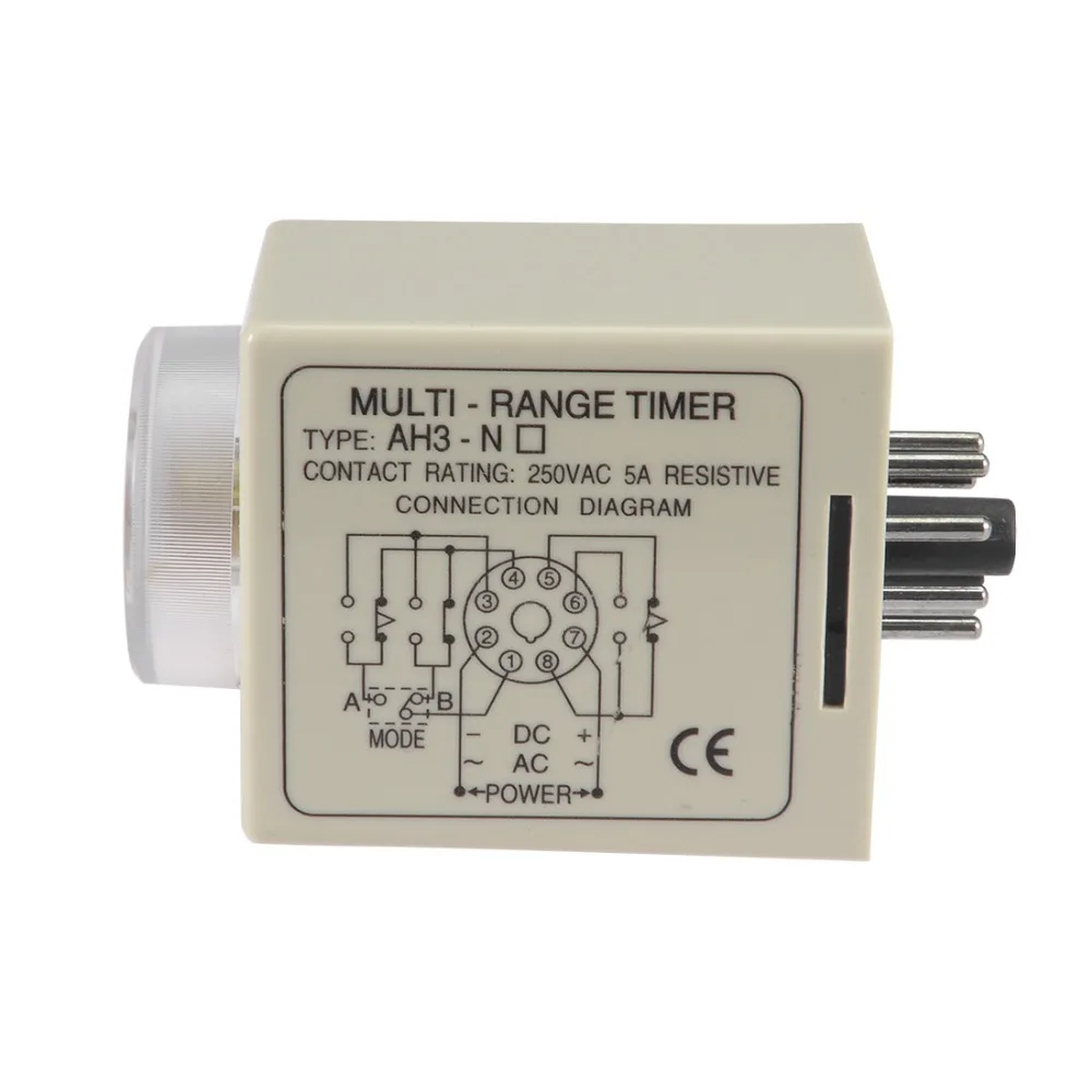 

UXCELL AC 220V Relays 3S-30M 8 Terminals Range Adjustable Delay Timer Time Relay AH3-NB Home Improvement Relay Power Supplies