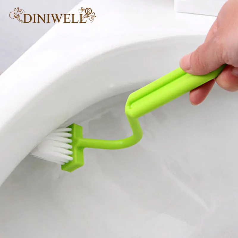 DINIWELL Family Sanitary S type Toilet Cleaning Brush Curved Bent