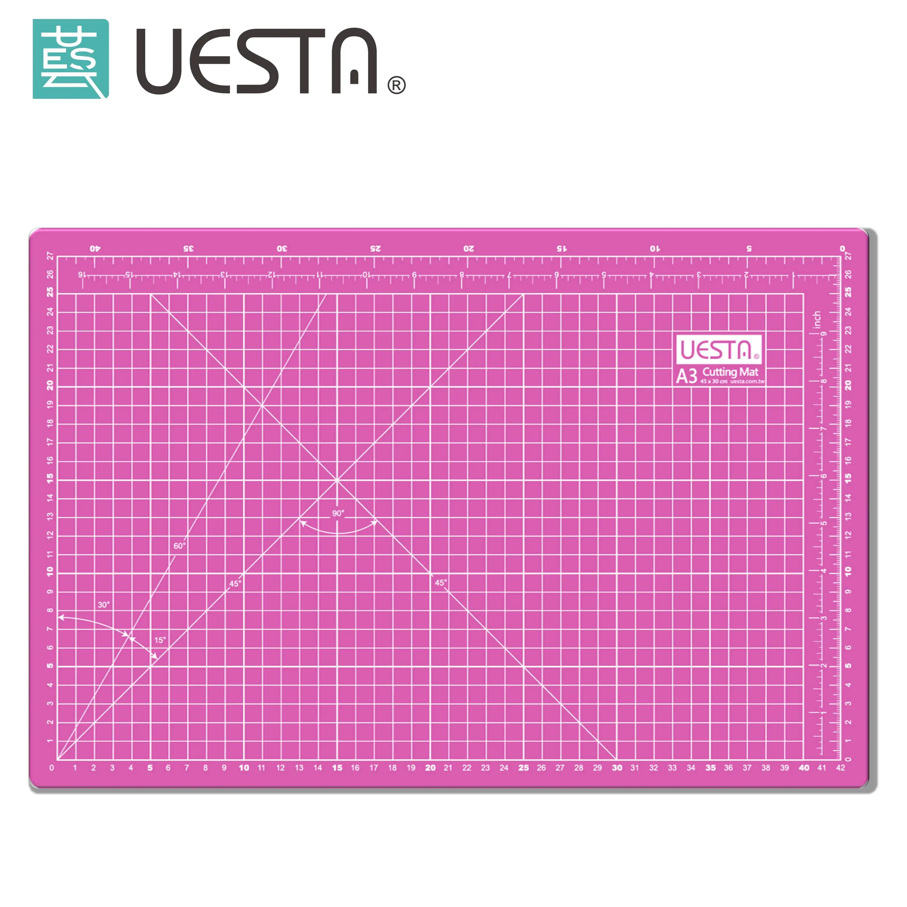 Pink 3.0mm Rectangle Self Healing 5 Layers PVC Cutting Mat A3 45x30 cm
