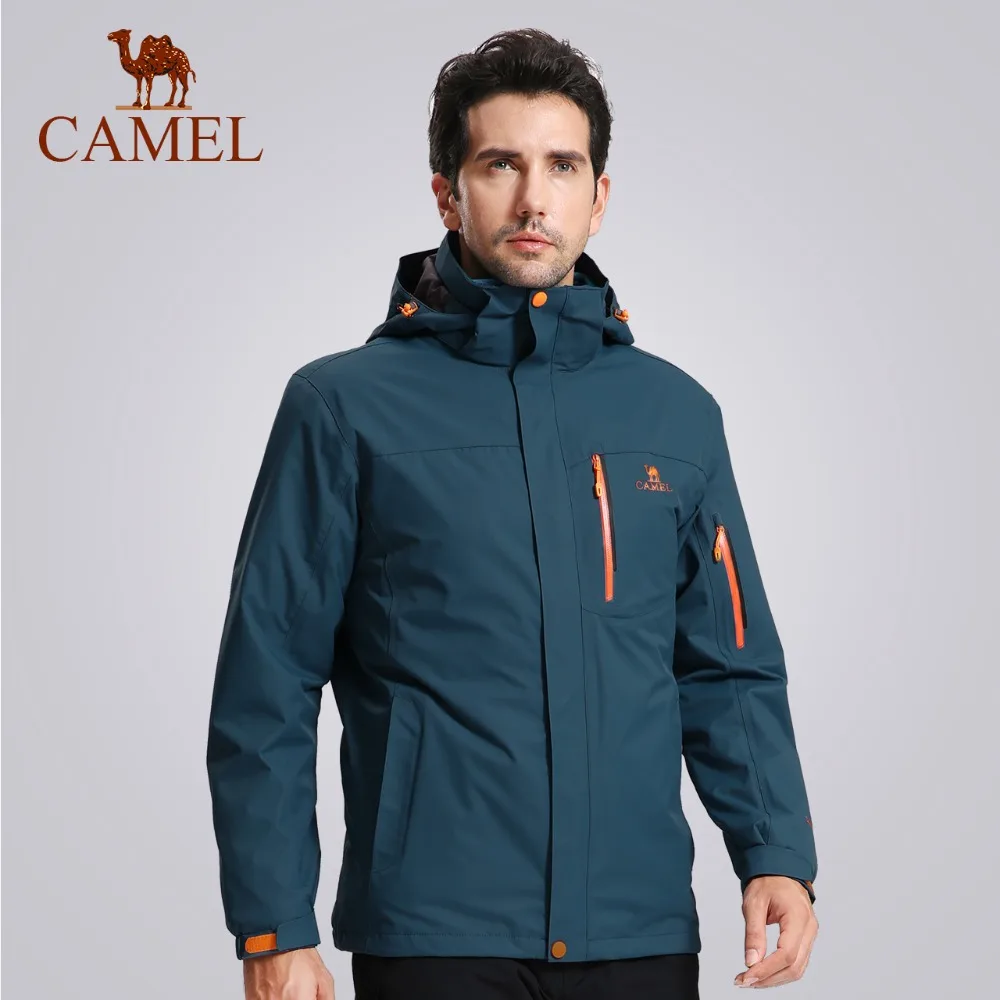 CAMEL Men 3 in 1 Hiking Jacket Outdoor Warm Waterproof Windbreaker