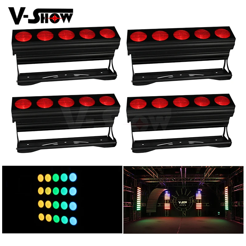 

4pcs 5 Dot 30W RGBW 4in1 Wall Washe Bar Light Led COB Dj Light Dmx Individual Control Stage Light For Landscape Lighting