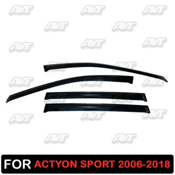

Window deflectors for Ssang Yong Actyon Sport 2006-2018 1 set-4 pcs car styling wind decoration guard vent visor rain guards