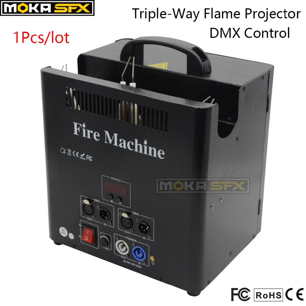 1 قطعة 3 رئيس 5 قنوات النار آلة 180 W DMX512 لهب العارض آلة المهنيه المرحلة المؤثرات الخاصة رذاذ النار آلة