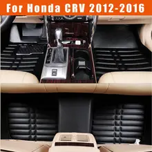 Автомобильные коврики, передние и задние напольные коврики из искусственной кожи, коврики для Honda CRV 2012-, подходят для водителя и пассажирского сиденья