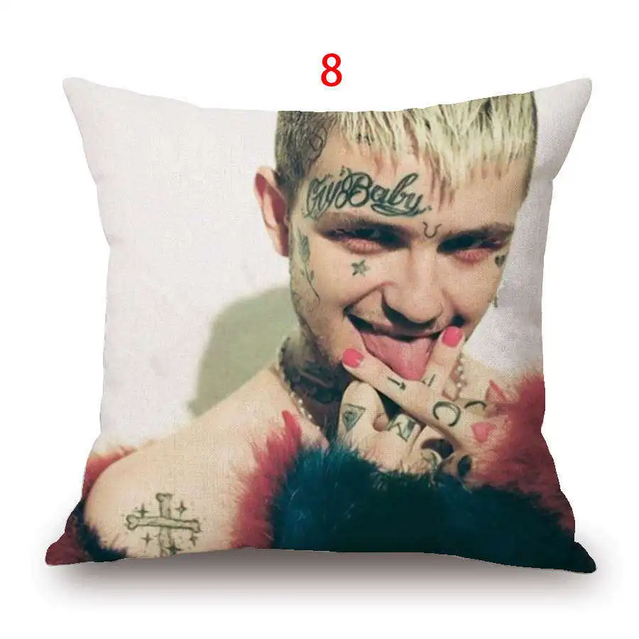 45x45 Lil Peep Home Декоративная льняная наволочка для подушки поп-певица Lil Peep Print Throw Pillow чехол Минималистичная подушка - Цвет: 8