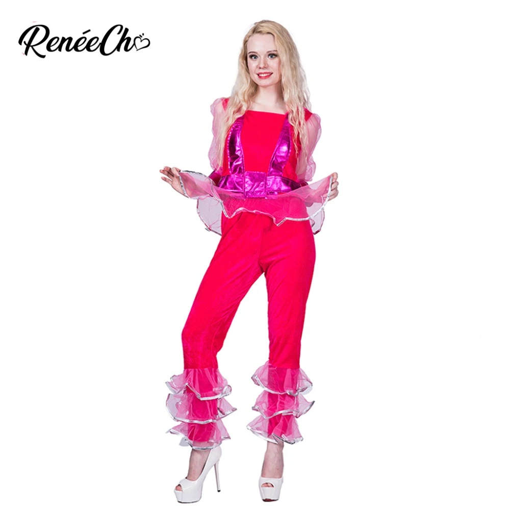 Reneecho 80s Classic Halloween Costume For Adult Red Coat And Pants Suit Women Dazzling Disco Costume Dancer cosplay women| | - AliExpress