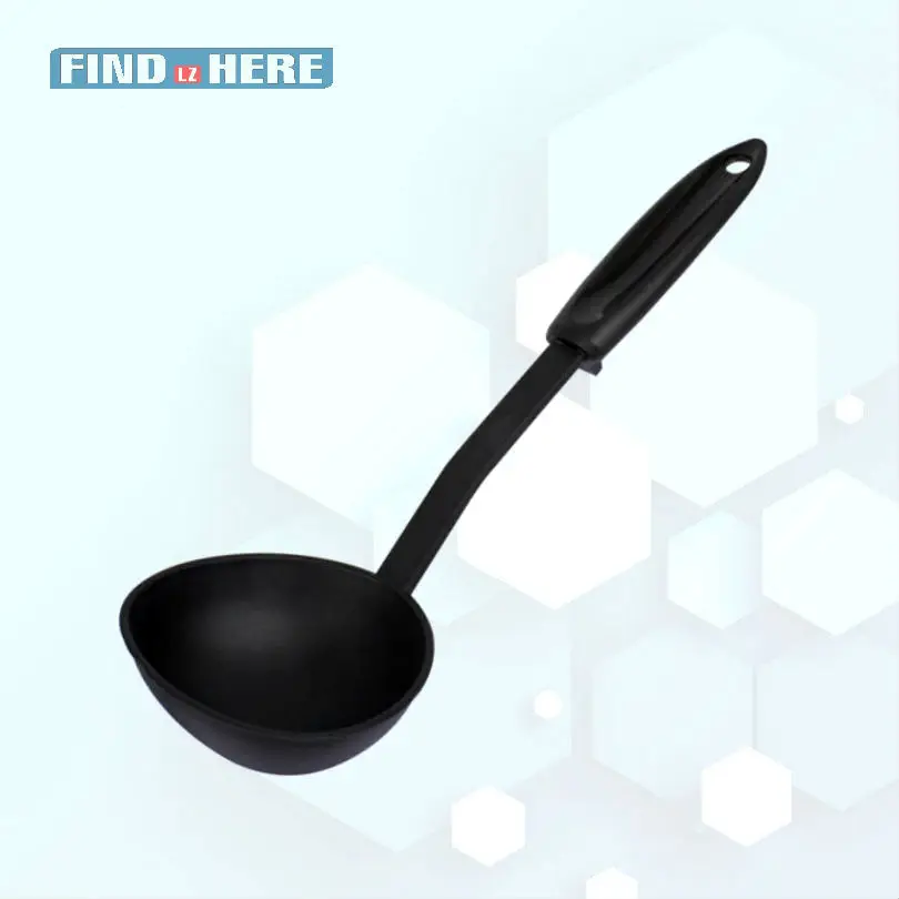 

Kitchen Soup Spoon Cookware Nylon Ladle Spoon Black Color Kitchen Cooking Ladle for Serving Soup Utensil Tools