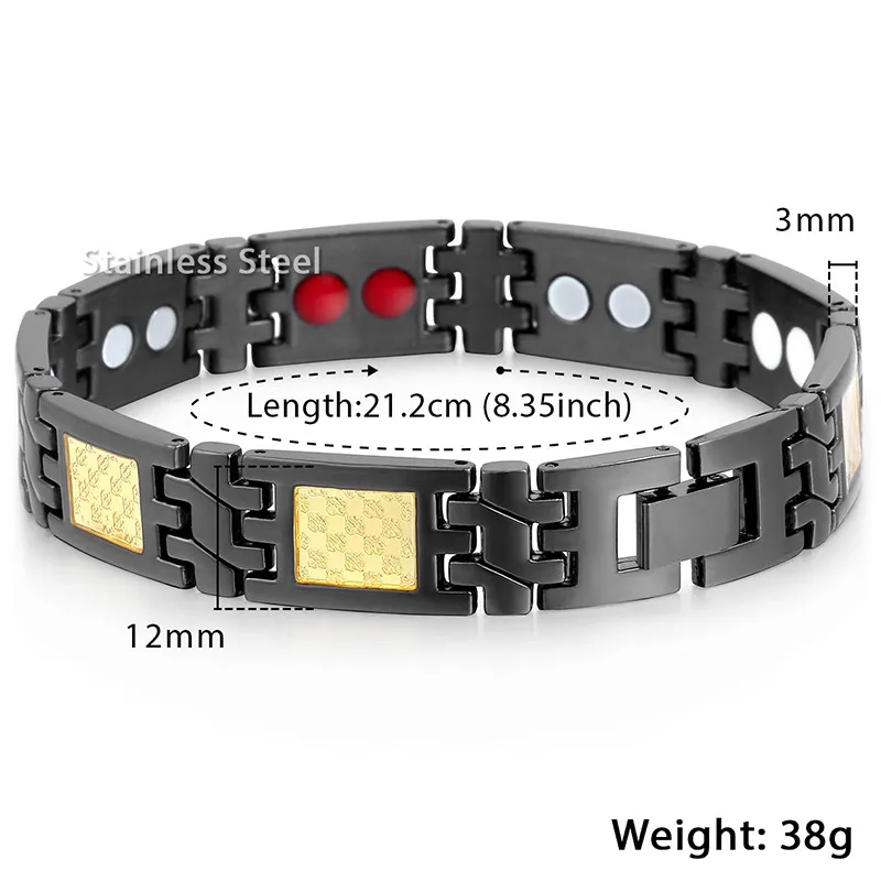 Браслет мужской магнитный из нержавеющей стали 12 мм|bracelets for|magnetic bracelet for menmagnetic |