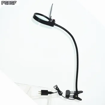 

FGHGF Magnifying glass with lamp Strong grip Dental Clinic Magnifier Adjustable LED Brightness Carving microscopic beauty tools