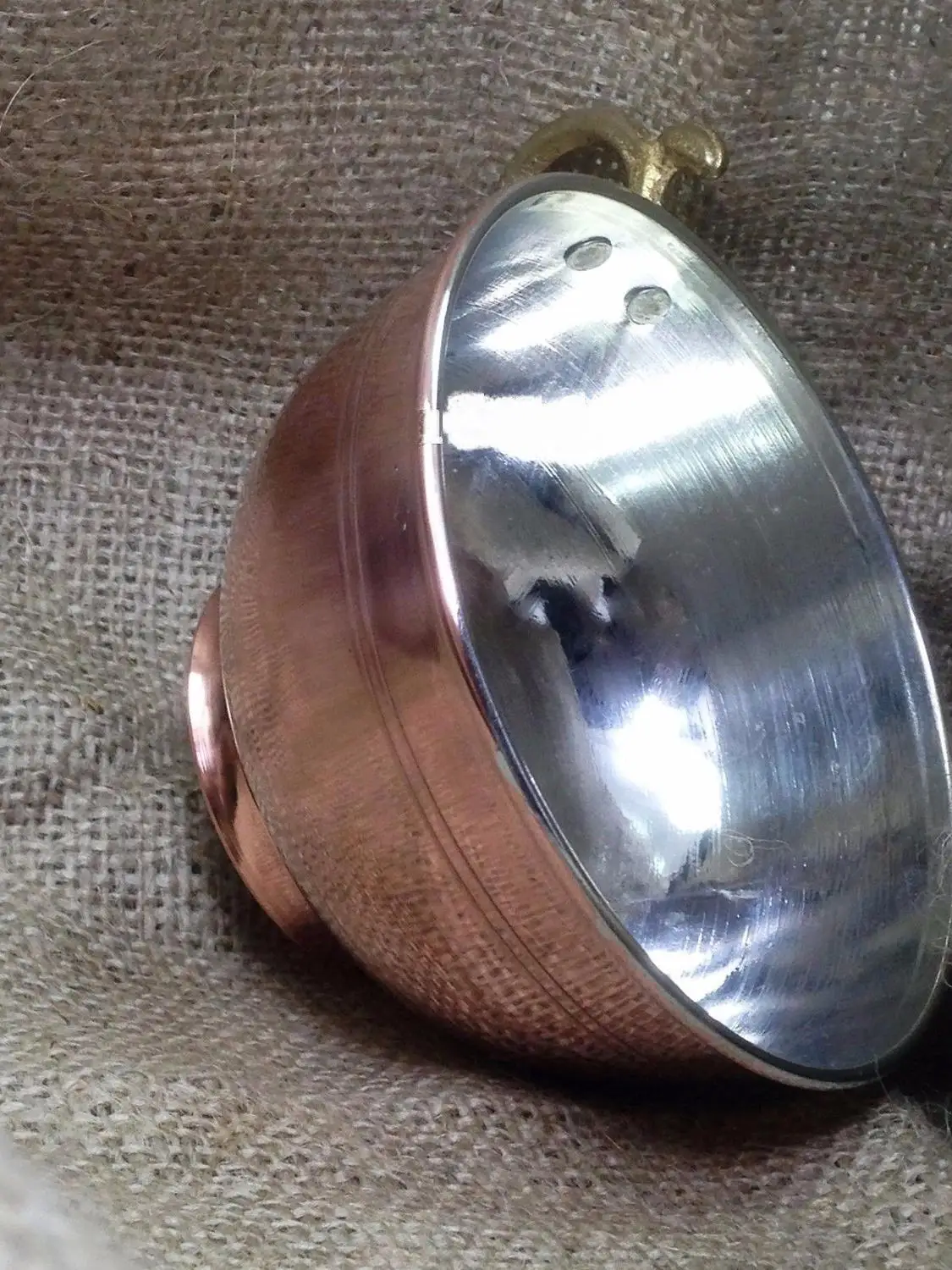 

Thick Heavy Copper Shaving Bowl / Mug / Cup with handle, for Shaving Brush BEST