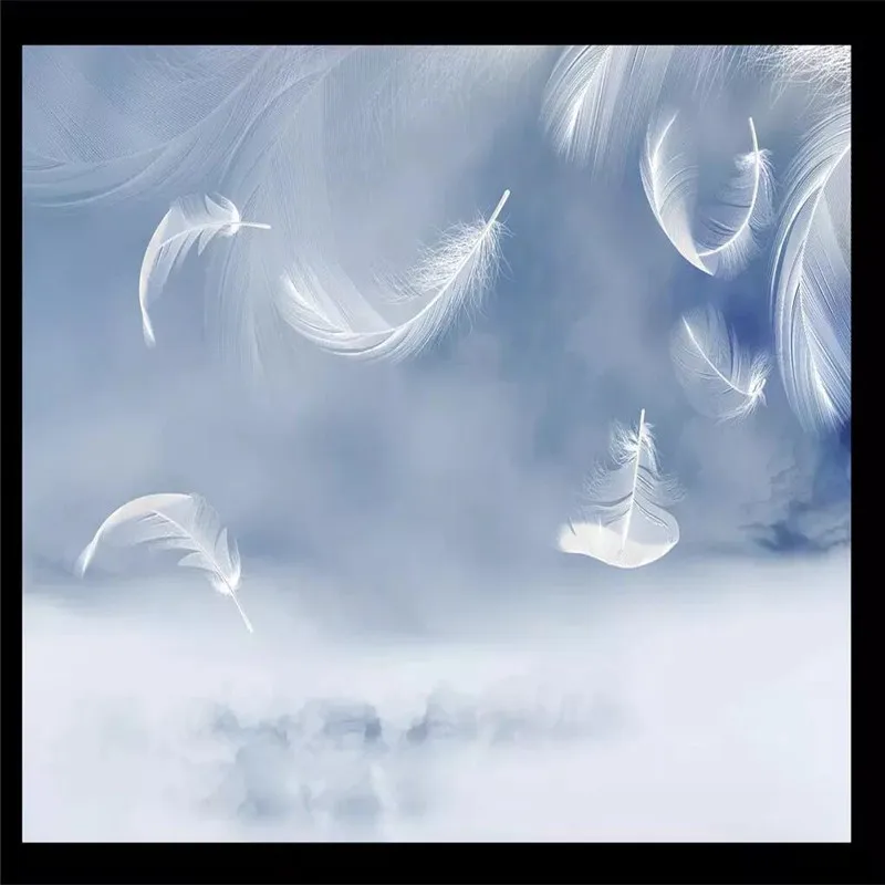HD simple white feather background wall professional production mural factory wholesale wallpaper mural poster photo wall HD simple white feather background wall professional production mural factory wholesale wallpaper mural poster photo wall