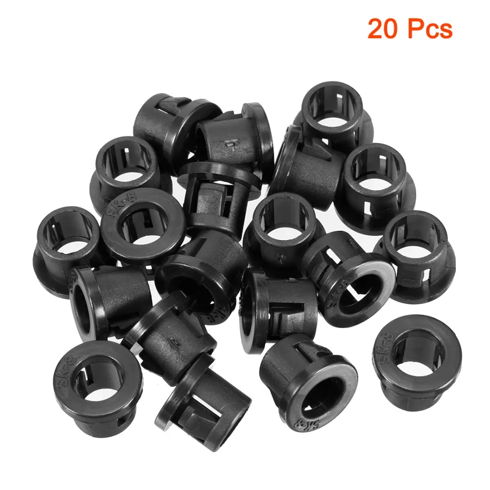 uxcell 20pcs 16mm Mounted Dia Cable Hose Snap Bushing Grommet Protector Black