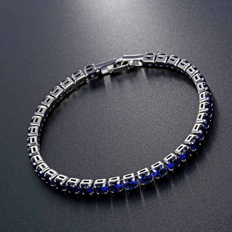 

CARSINEL New Fashion Cubic Zirconia Dark Blue Bracelet For Women Silver color Bracelets Jewelry accessories BR0253A