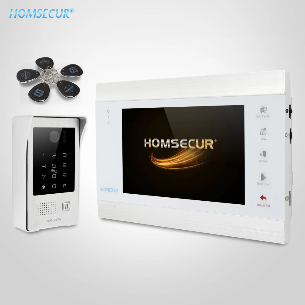 

HOMSECUR 7" Video Door Entry Security Intercom Card Access for Apartment (BC091HD+BM705HD-W)