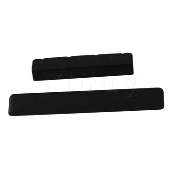 

Yibuy 4 string UK Guitar nut and saddle made of Ebony Set black