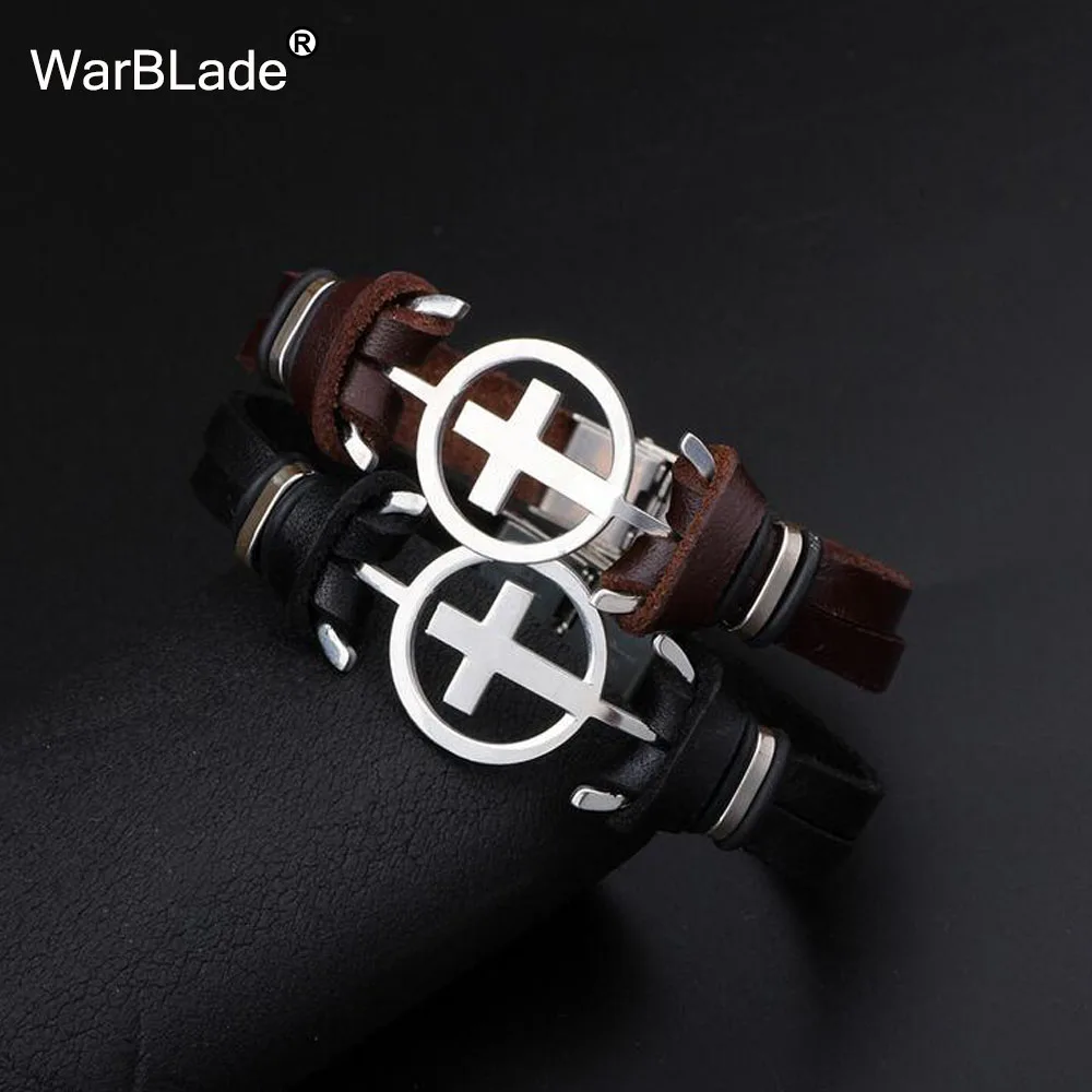 WarBLade модный плетеный браслет браслеты из нержавеющей стали браслет из натуральной кожи для женщин и мужчин шарм украшение браслет