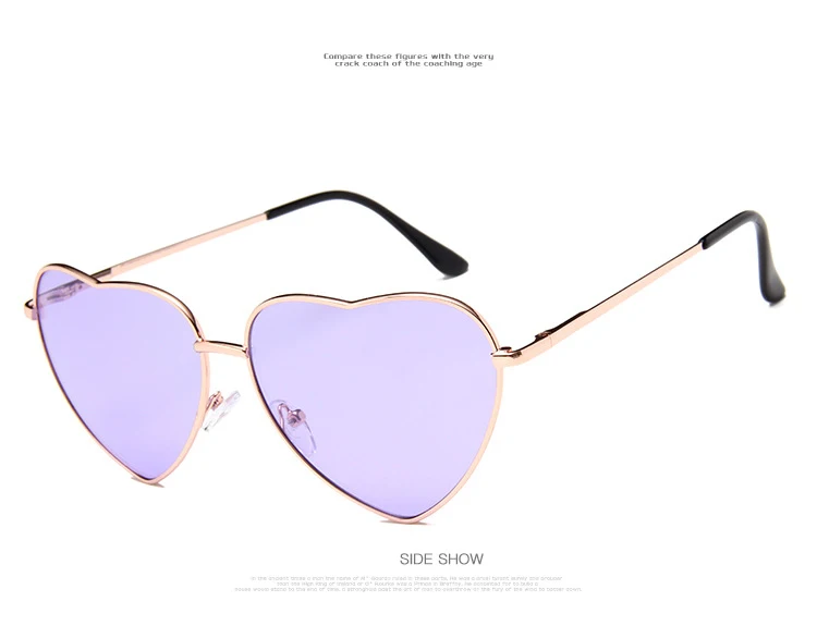SIMPRECT, женские солнцезащитные очки с сердечком,, Ретро стиль, градиентная металлическая оправа, солнцезащитные очки, фирменный дизайн, Ретро стиль, Lunette De Soleil Femme