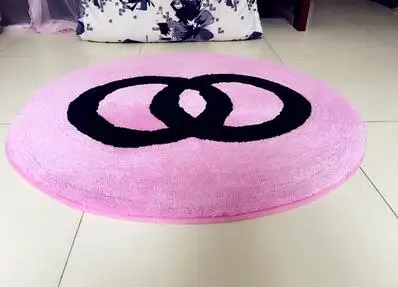 60x60cm/70x70cm/80x80cm creative warm pink/black bedroom carpet living room floor rug pink chair mat anti slip home decoration