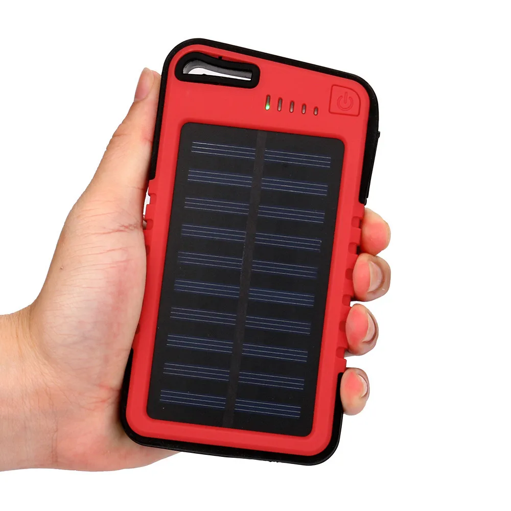 

2018 Hot Sale Solar Power Bank 10000mah Waterproof Solar Portable Charger Bateria Externa PowerBank For Phone X Samsung Xiaomi
