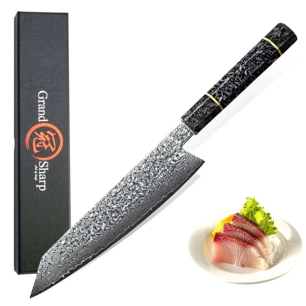 Дамасский поварской нож японский Kiritsuke vg10 дамасский из нержавеющей стали