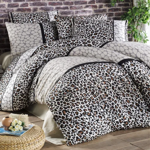 Hawai Bed Linen Set Luxury Ranforce Bedding Set Single/Twin/Queen/Full Size 2/3/4/6 pcs Duvet Cover Set from Turkey - Цвет: leopard